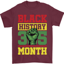 Black History Month Lives Matter Mens T-Shirt 100% Cotton Maroon