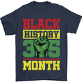 Black History Month Lives Matter Mens T-Shirt 100% Cotton Navy Blue