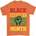 Black History Month Lives Matter Mens T-Shirt 100% Cotton Orange