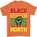 Black History Month Lives Matter Mens T-Shirt 100% Cotton Orange