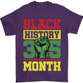 Black History Month Lives Matter Mens T-Shirt 100% Cotton Purple