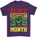 Black History Month Lives Matter Mens T-Shirt 100% Cotton Purple