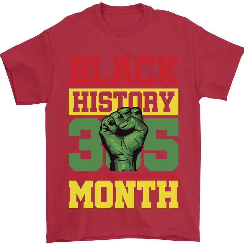 Black History Month Lives Matter Mens T-Shirt 100% Cotton Red