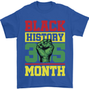 Black History Month Lives Matter Mens T-Shirt 100% Cotton Royal Blue