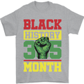 Black History Month Lives Matter Mens T-Shirt 100% Cotton Sports Grey