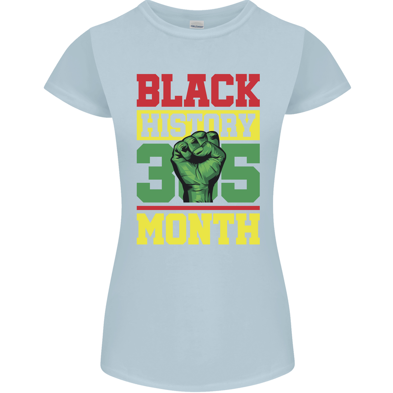 Black History Month Lives Matter Womens Petite Cut T-Shirt Light Blue