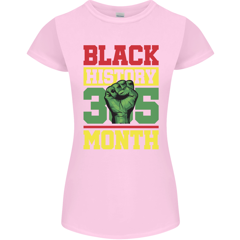 Black History Month Lives Matter Womens Petite Cut T-Shirt Light Pink