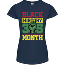 Black History Month Lives Matter Womens Petite Cut T-Shirt Navy Blue