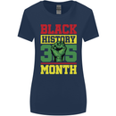 Black History Month Lives Matter Womens Wider Cut T-Shirt Navy Blue