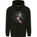 Black Hole Surfer Astronaut Space Surfing Childrens Kids Hoodie Black
