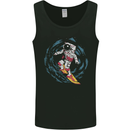 Black Hole Surfer Astronaut Space Surfing Mens Vest Tank Top Black