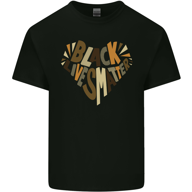 Black Lives Matter Heart Racial Equality Kids T-Shirt Childrens Black