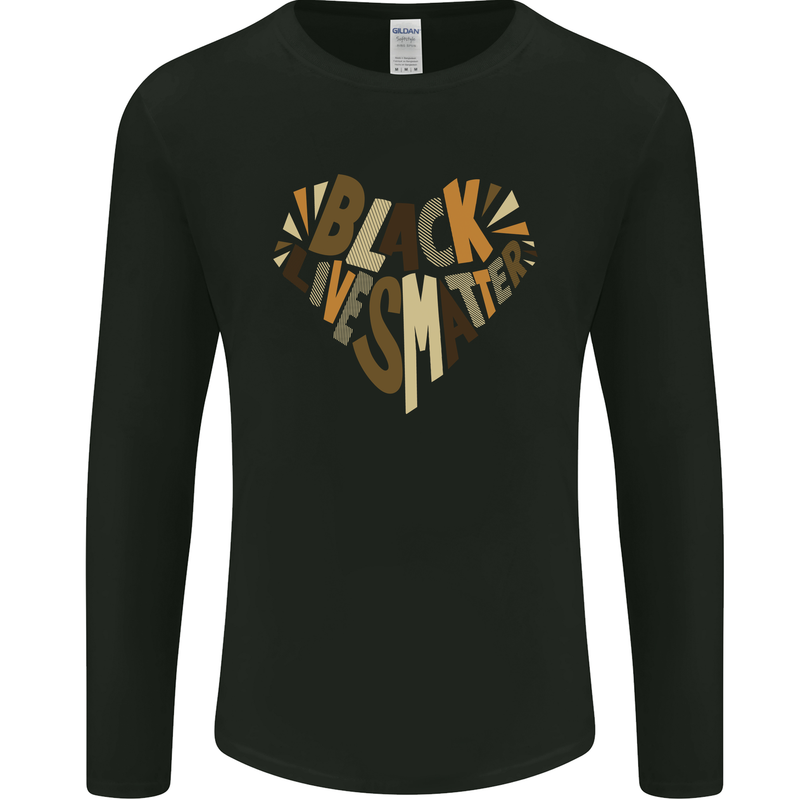 Black Lives Matter Heart Racial Equality Mens Long Sleeve T-Shirt Black