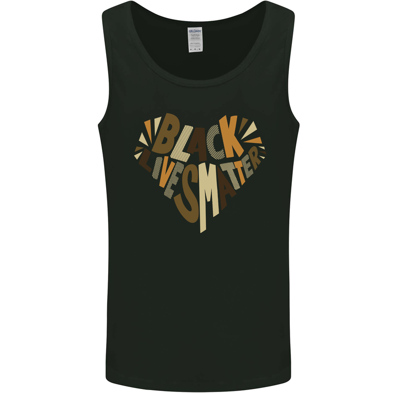 Black Lives Matter Heart Racial Equality Mens Vest Tank Top Black