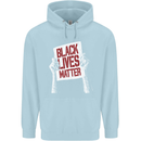 Black Lives Matter Racial Equality Sign Childrens Kids Hoodie Light Blue