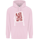 Black Lives Matter Racial Equality Sign Childrens Kids Hoodie Light Pink