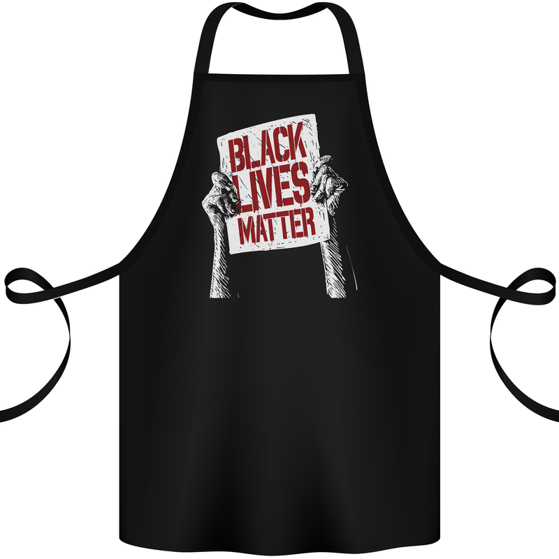 Black Lives Matter Racial Equality Sign Cotton Apron 100% Organic Black