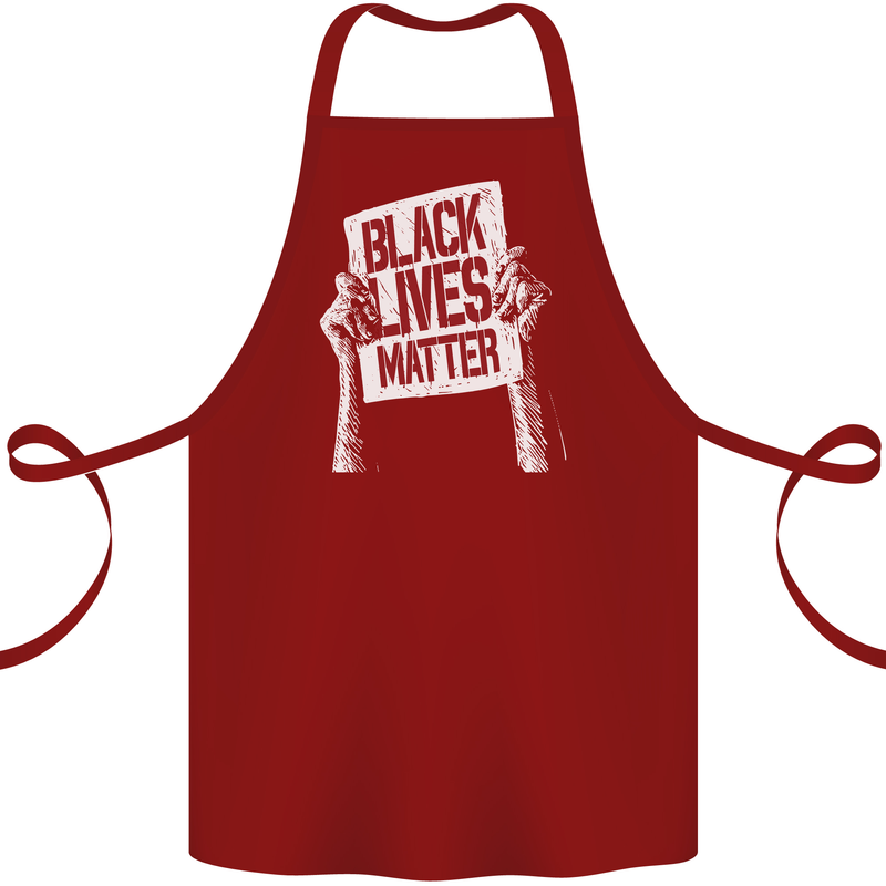Black Lives Matter Racial Equality Sign Cotton Apron 100% Organic Maroon