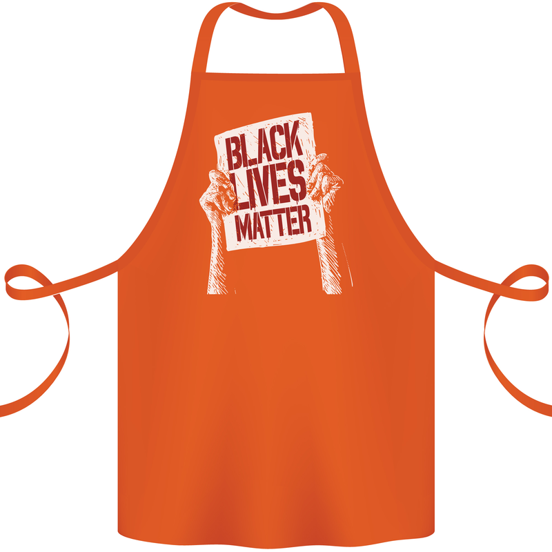 Black Lives Matter Racial Equality Sign Cotton Apron 100% Organic Orange