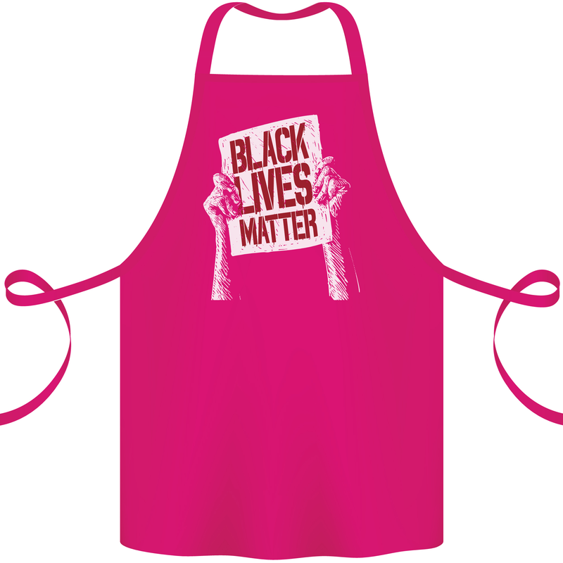 Black Lives Matter Racial Equality Sign Cotton Apron 100% Organic Pink