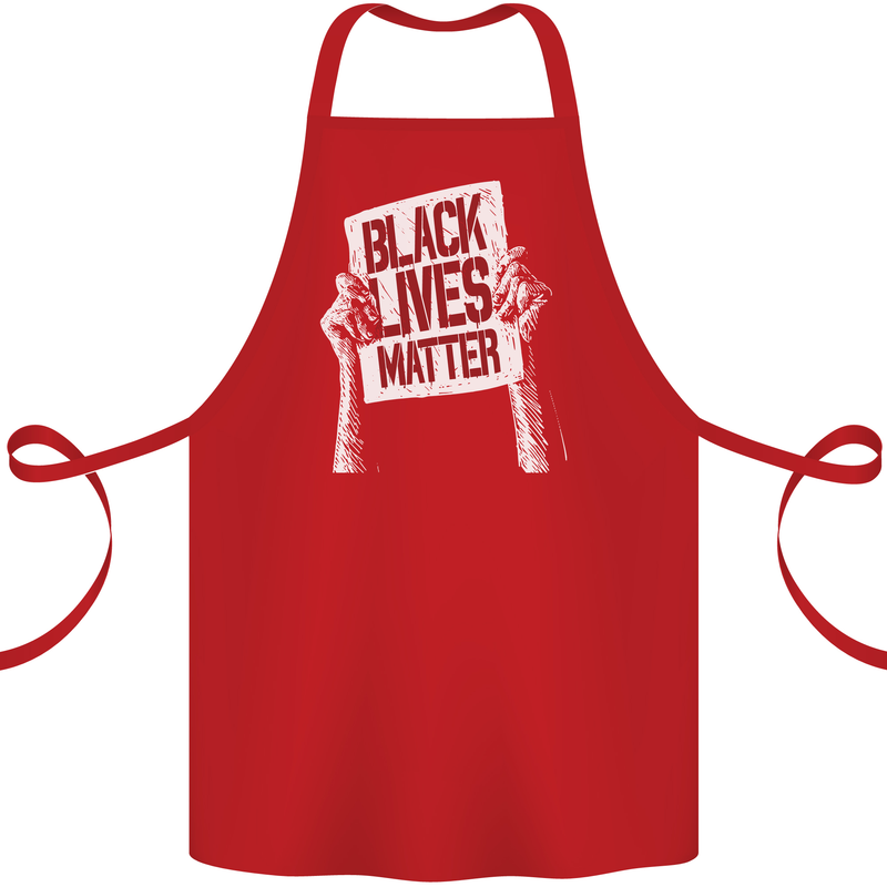 Black Lives Matter Racial Equality Sign Cotton Apron 100% Organic Red