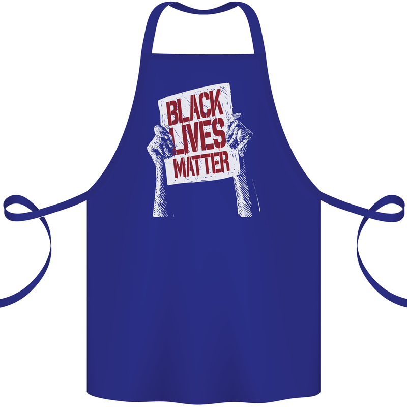 Black Lives Matter Racial Equality Sign Cotton Apron 100% Organic Royal Blue