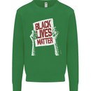 Black Lives Matter Racial Equality Sign Kids Sweatshirt Jumper Irish Green