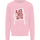 Black Lives Matter Racial Equality Sign Kids Sweatshirt Jumper Light Pink
