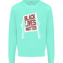 Black Lives Matter Racial Equality Sign Kids Sweatshirt Jumper Peppermint