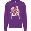 Black Lives Matter Racial Equality Sign Kids Sweatshirt Jumper Purple