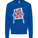 Black Lives Matter Racial Equality Sign Kids Sweatshirt Jumper Royal Blue