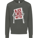 Black Lives Matter Racial Equality Sign Kids Sweatshirt Jumper Storm Grey