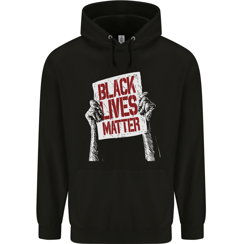 Black Lives Matter Racial Equality Sign Mens 80% Cotton Hoodie Black