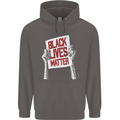 Black Lives Matter Racial Equality Sign Mens 80% Cotton Hoodie Charcoal