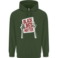 Black Lives Matter Racial Equality Sign Mens 80% Cotton Hoodie Forest Green