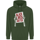 Black Lives Matter Racial Equality Sign Mens 80% Cotton Hoodie Forest Green