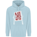 Black Lives Matter Racial Equality Sign Mens 80% Cotton Hoodie Light Blue
