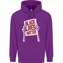 Black Lives Matter Racial Equality Sign Mens 80% Cotton Hoodie Purple