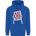 Black Lives Matter Racial Equality Sign Mens 80% Cotton Hoodie Royal Blue