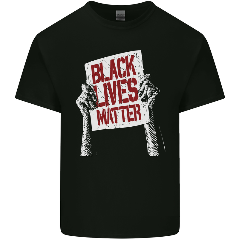 Black Lives Matter Racial Equality Sign Mens Cotton T-Shirt Tee Top Black
