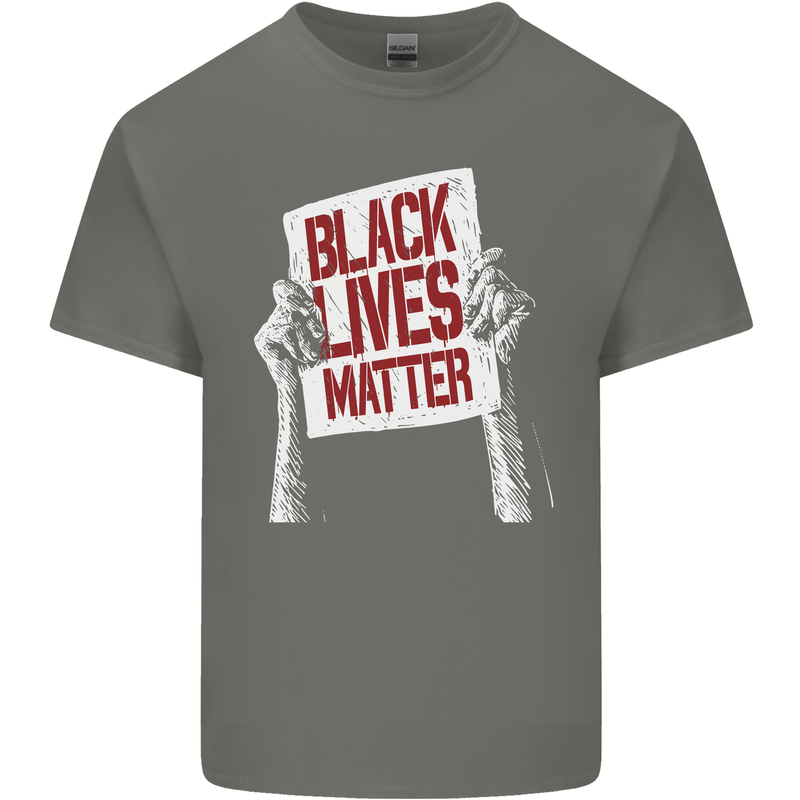 Black Lives Matter Racial Equality Sign Mens Cotton T-Shirt Tee Top Charcoal