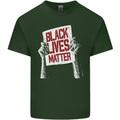 Black Lives Matter Racial Equality Sign Mens Cotton T-Shirt Tee Top Forest Green