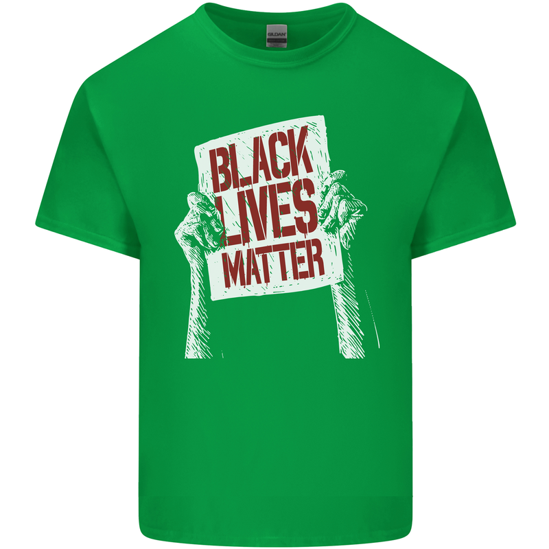 Black Lives Matter Racial Equality Sign Mens Cotton T-Shirt Tee Top Irish Green