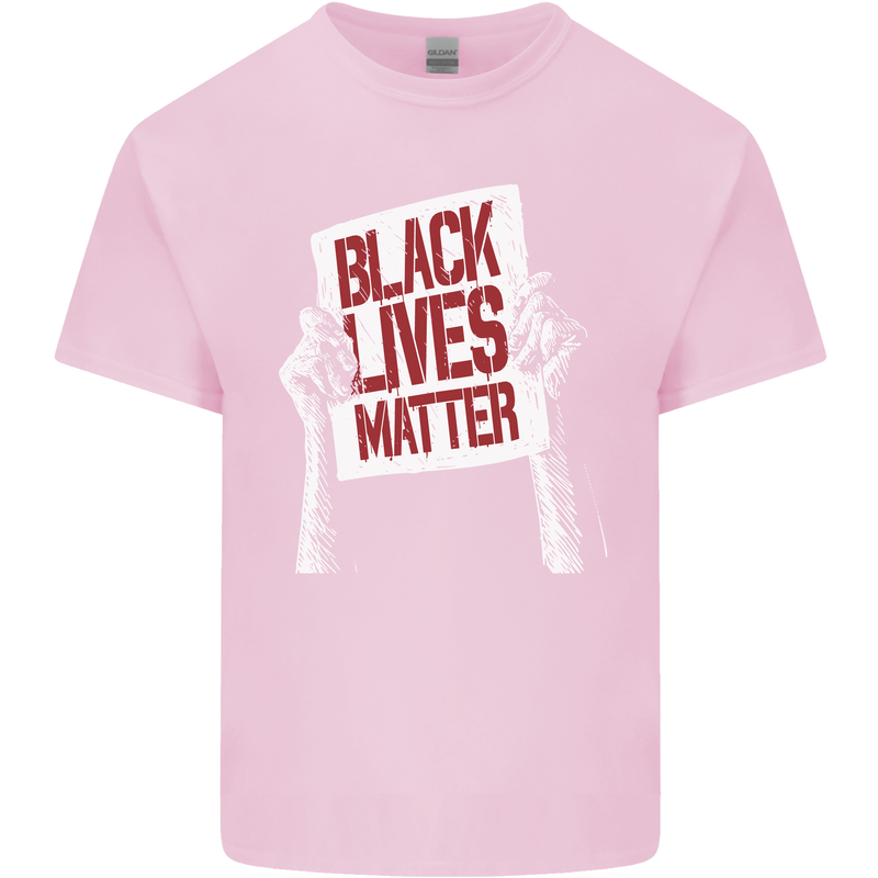 Black Lives Matter Racial Equality Sign Mens Cotton T-Shirt Tee Top Light Pink
