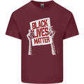Black Lives Matter Racial Equality Sign Mens Cotton T-Shirt Tee Top Maroon