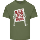 Black Lives Matter Racial Equality Sign Mens Cotton T-Shirt Tee Top Military Green