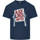 Black Lives Matter Racial Equality Sign Mens Cotton T-Shirt Tee Top Navy Blue