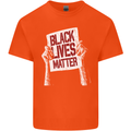 Black Lives Matter Racial Equality Sign Mens Cotton T-Shirt Tee Top Orange