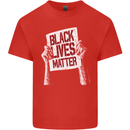 Black Lives Matter Racial Equality Sign Mens Cotton T-Shirt Tee Top Red