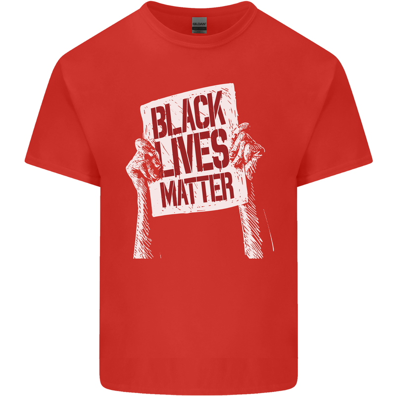 Black Lives Matter Racial Equality Sign Mens Cotton T-Shirt Tee Top Red
